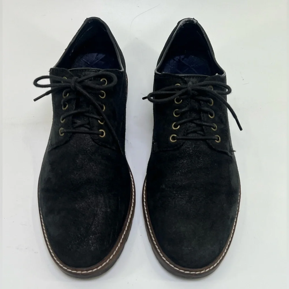 Cole Haan Men's Nathan Plain Toe Derby Black Nubuck Leather Comfort 10 M